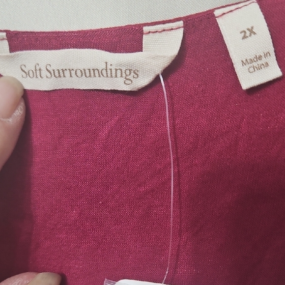 Soft Surroundings With Shear Button Sleeves Tunic - Rose Layering - Picture 2 of 11